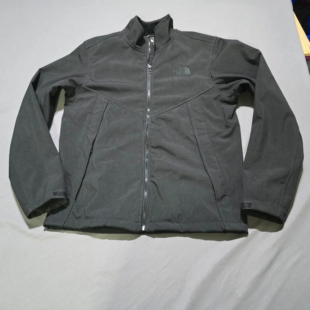 The North Face Softshell Jacket Mens Large Black Chromium Fleece Lined C848